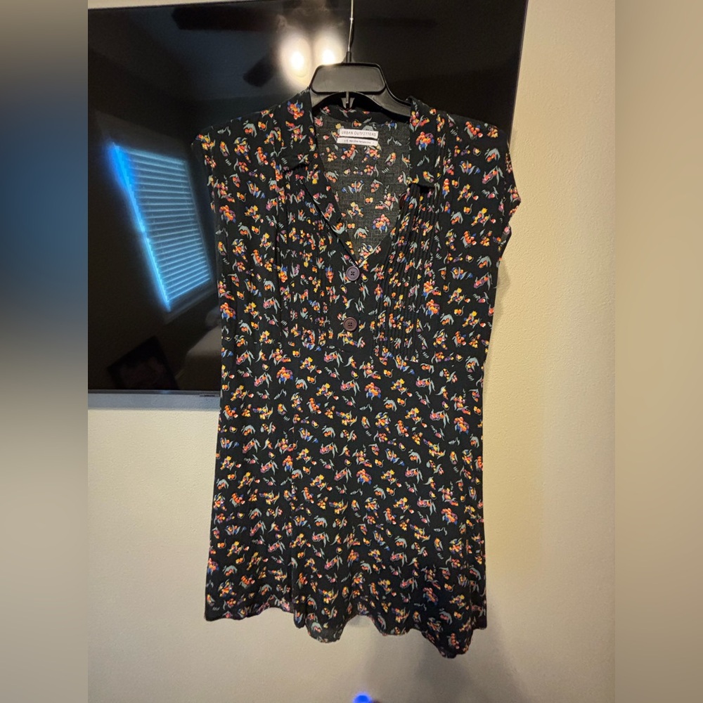 Urban Outfitters Black Floral Mini Dress